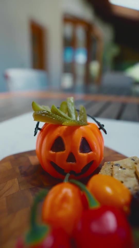 Calabaza decorativa de Halloween en primer plano